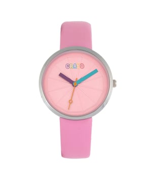 Polished Alloy Case; Quartz Movement; Non-Glare Scratch-Resistant Mineral Crystal; Logo-Engraved Stainless Steel Caseback; Leatherette Strap; Logo-Engraved Stainless Steel Clasp; 37mm Case Diameter; 3ATM Water Resistance;