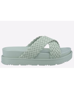 Pretty pastel shades and cute plaited cross straps combine with a easy slip on mule with a hardwearing PVC mid and outsole to make the Serena the perfect choice for days at the beach.- Plaited Cross Strap Synthetic Upper- Easy Slip On Mule Styling- Hardwearing PVC Midsole and Outsole