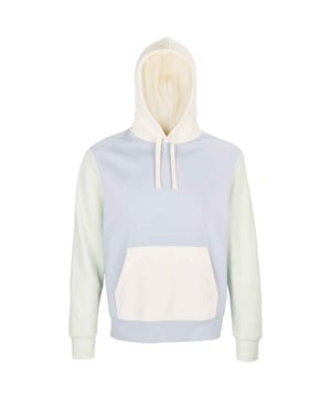 Material: 80% Organic Combed Cotton, 20% Recycled Polyester. Fabric: Brushed Back Fleece. Design: Contrast Panel. 280gsm. Hood Features: Drawcord, Lined. Hem: Fitted, Ribbed. Drop Shoulder, Locker Patch, Unbranded Size Label. Cuff: Fitted, Ribbed. Neckline: Hooded, Taped. Sleeve-Type: Long-Sleeved. Pockets: 1 Kangaroo Pocket. Fastening: Pull Over. Sustainability: ACCORD, Amfori, BSCI, Fair Wear Approved, Oeko-Tex Standard 100 Certified, PETA-Approved Vegan, REACH.