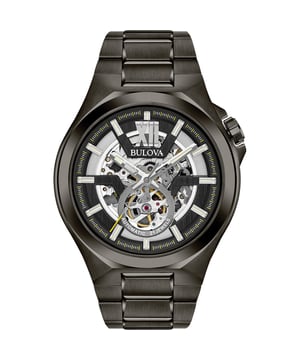 Dit Bulova Heren horloge beschikt over een Automatisch binnenwerk. De kast (46 mm mm) is vervaardigd uit RVS (Gun) en heeft een Saffierglas. De band is Gun RVS. Dit horloge uit de Bulova  reeks is een mooi en tijdloos geschenk. Verras jezelf of iemand anders met dit cadeau. Bovendien geniet u hierbij van 2 jaar garantie tegen alle fabricagefouten.