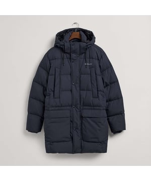 Look no further for the most versatile winter down jacket: the Long Alta Down Jacket. Packed with clever details  this water-repellent jacket made of 90% certified down  10% feathers  has a sleek outer fabric for a goes-with-everything ease. With a detachable hood and ribbed cuffs  this jacket will keep you warm in sub-zero weather without sacrificing style.