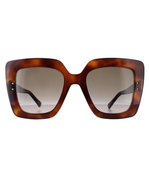 Jimmy Choo Square Womens Havana Brown Gradient AURI/G/S  Sunglasses are a glamorous square frame, enhancing your facial features while providing optimal sun protection. The high-quality acetate material used in their construction ensure durability and comfort, making them the ideal companion for both everyday wear and special occasions. The Jimmy Choo logo features on the slender temples for brand authenticity.