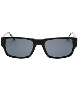Tommy Hilfiger zwarte zonnebril, lensbreedte = 56 mm, neusbrugbreedte = 19 mm, armlengte = 140 mm, zonnebril, zonnebrillendoos, schoonmaakdoekje en onderhoudsinstructies allemaal inbegrepen, 100% bescherming tegen UVA- en UVB-zonlicht en conform de Britse norm EN 1836: 2005, zwarte zonnebril
