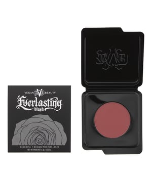 KVD Everlasting Refill Blush is a high-quality blush formula that delivers long-lasting, vibrant color to your cheeks. This refillable blush is part of the KVD Everlasting Blush collection, known for its exceptional pigmentation and smooth application. The blush is finely milled and blends effortlessly onto the skin, providing a soft and natural-looking flush of color. It is available in a range of shades to suit different skin tones and preferences, from subtle neutrals to bold and vibrant hues. Whether you prefer a soft, romantic glow or a bold pop of color, the KVD Everlasting Refill Blush has options to help you achieve your desired look. The formula is buildable, allowing you to customise the intensity of the blush. Whether you prefer a sheer wash of color or a more dramatic effect, you can easily layer the product to achieve your desired level of pigmentation. The blush has a velvety texture that blends seamlessly into the skin, leaving a smooth and flawless finish.  Not only does the KVD Everlasting Refill Blush provide beautiful color, but it is also formulated to be long-lasting. The blush stays put throughout the day, resisting fading or smudging, so you can enjoy a fresh and radiant look for hours.