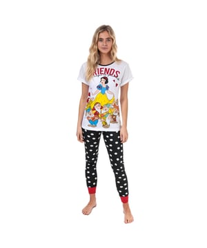 Disney Sneeuwwitje-pyjama voor dames, wit-zwart
