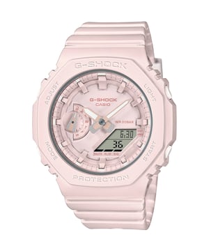 This Casio G-shock Analogue-Digital Watch for Women is the perfect timepiece to wear or to gift. It's Pink 42 mm Round case combined with the comfortable Pink Plastic watch band will ensure you enjoy this stunning timepiece without any compromise. Operated by a high quality Quartz movement and water resistant to 20 bars, your watch will keep ticking. This sporty and fashionable watch gives you a unique feeling in every outfit! - This Analogue-Digital watch has a calendar function: Day-Date , Stop Watch , Worldtime , Timer , Alarm and Light High quality 21 cm length and 22 mm width Pink Plasticl strap with a Buckle Case diameter: 42 mm, case thickness: 11 mm, case colour: Pink and dial colour: Pink