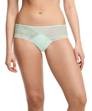 Passionata Maddie Shorty Brief. With transparent striped tulle, opaque knit and floral lace. Product is recommended to be washed on a gentle wash cycle.