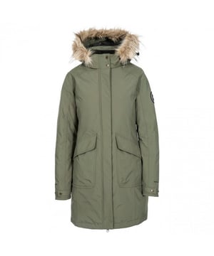 Shell: 100% polyamide tpu membrane. Lining: 100% polyester. Filling: 90% down/10% feather. Longer length. Detachable hood with zip off faux fur trim. Double entry lower pockets. Adjustable cuffs with inner knitted cuffs. Two way front zip. 2 inner pockets. Size guide (chest): XXS 78cm, XS 81cm, S 86cm, M 91.4cm, L 96.5cm, XL 101.5cm, XXL 106.5cm.