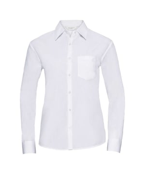 65% Polyester, 35% Katoen. Stof: Popeline. Ontwerp: Eenvoudig. Zakken: Borst. Manchet: Verstelbaar, met knoopjes. Sluiting: Knoopsluiting. Hem: Gebogen. Mouwtype: Met lange mouwen. Halsuitsnijding: Omgeslagen kraag. Onderhoudsvriendelijke, zelfkleurende knoppen. Geschikt voor: op maat. 110gsm. Duurzaamheid: Amfori, Better Cotton Initiative, BSCI, Fair Labor Association, Oeko-Tex Standard 100 Gecertificeerd, WRAP Gecertificeerd.