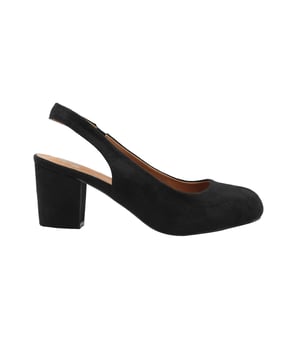 Boven: Suède. Binnenzool: Verstevigd. Buitenzool: Rubber, Tractiegrip. Stoftechnologie: Duurzaam. Slingback. Blokhak. Hakhoogte: 2.7in. Snit: Laag. Ontwerp: Eenvoudig. Teenstijl: Rond. Sluiting: Slip-on. Geschikt voor: Breed.