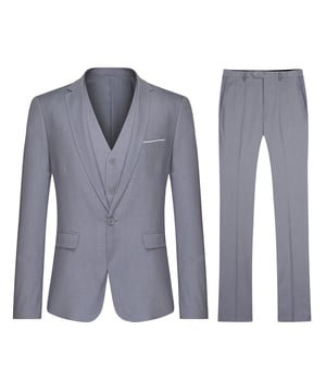 [Materialpflege] PREMIUM-MATERIAL – 70 % Polyester und 30 % Viskose außen für Komfort, Atmungsaktivität und einfache Pflege. 94 % Polyester und 4 % Viskose innen für verbesserte Atmungsaktivität und Schweißabsorption. PFLEGE – Chemische Reinigung empfohlen; bei Bedarf mit kaltem Wasser von Hand waschen. [Style-Design] SLIM-FIT-DESIGN – Stilvoller Anzug mit spitzem Revers, vier Ärmelknöpfen und Ein-Knopf-Verschluss. 3D-Drapierung und Slim-Fit sorgen für ein modernes, elegantes Erscheinungsbild. Flache Vorderseite, Hose in freier Länge mit verstellbarem Hüftgurt und schrägen Seitentaschen. VIELSEITIG [ANLAGEN] Ideal für verschiedene Anlässe wie Hochzeiten, das tägliche Leben, Geschäftstreffen, modebewusste Partys, Feiertage und perfekt für junge Männer, die sich auf ihren Homecoming-Abschluss oder die Rückkehr in die Schule vorbereiten. [Paket] KOMPLETTES SET – Enthält 1 Blazer, 1 Hose und 1 Weste für einen anspruchsvollen und eleganten Look. In mehreren Größen erhältlich, um die perfekte Passform für jeden Gentleman zu gewährleisten.