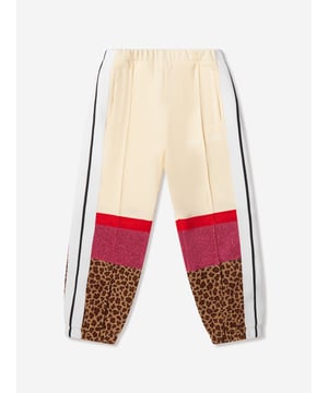 Girls Palm Angels Animalier Track Pants in white.- Elasticised waist.- Front pockets.- Leopard-print.- Elasticated cuffs.- 63% Polyester  37% Cotton.- Ref: PGCJ0040010101