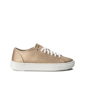 Le Coq Sportif Jane Metallic LaceUp Pink Smooth Leather Womens Trainers 1810331