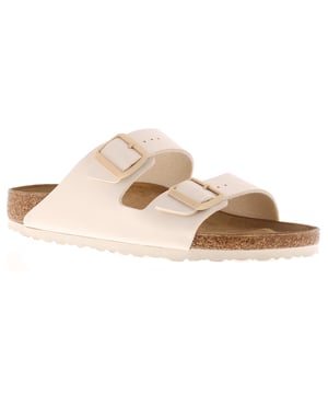 Birkenstock Womens Flat Sandals Arizona Slip On Eggshell. Synthetic Upper. Other Lining. Eva Sole. Footwear Mules.