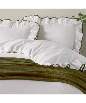 Transform your bedroom into a serene retreat with the Blousey Pillowcases. Crafted from 100% cotton sateen with a luxurious 180 thread count, these pillowcases are as soft as they are stylish. A subtle yet elegant ruffled trim, accentuated by a delicate piped detail, adds a touch of timeless sophistication to your bedding ensemble. Perfect for layering with textured throws or cushions, they create an effortlessly cosy yet refined aesthetic that complements both minimalist and relaxed interiors. These pillowcases not only enhance your bedroom’s visual appeal but also provide a breathable, comfortable surface for restful sleep.