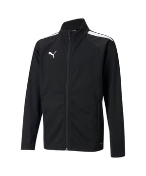 PRODUCT STORY Get ready to give it your all in this performance-boosting piece from the teamLIGA collection. Athletic PUMA Formstrip branding at the shoulders, a moisture-wicking dryCELL finish, a classic stand-up collar and secure zip pockets unite to make this full-zip football jacket a game-day must-have item. Perfect for layering over other pieces from the stylish teamLIGA range.FEATURES & BENEFITS: Contains Recycled Material: Made with recycled fibers. One of PUMA's answers to reduce our environmental impact.dryCELL: PUMA's designation for moisture-wicking properties that help keep you dry and comfortableDETAILS: Regular fitFull-zip closure with stand-up collarZip pocketsTwo-tone design with contrast-colour sleevesPUMA Cat Logo heat transfer at right chestPUMA Formstrip heat transfer at shoulders100% Recycled polyester