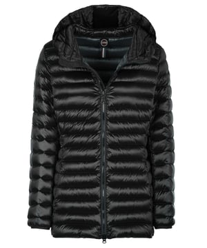 100% nailon; chaqueta Colmar;  Modelo: 2252 5WG 99;  Mano de obra de alta calidad;  capucha ;  cremallera bidireccional;  Dos bolsillos para las manos con cremallera;  Puños elásticos en las mangas;  forro hacia abajo;  Detalles del logotipo de Colmar.