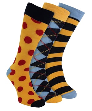 Happy Socks Men's 3 Pack SocksDiscover the perfect blend of comfort and style with Happy Socks Men's 3-Pack Socks. Designed to match all shoe sizes, these versatile garments effortlessly suit both relaxed and formal clothing, making them a smart addition to your wardrobe. Enjoy the exceptional comfort these socks provide, a must-have for every gentleman.Happy Socks are thoughtfully devised to bring a wave of vibrant energy to your daily attire. A perfect mix of coziness, elegance, and year-round versatility, these socks are designed to keep pace with your dynamic lifestyle. Crafted from breathable material, these men's socks flawlessly fit sizes 6-11.Happy Socks Men's 3-Pack Socks come with multiple advantages, including colourful patterns, such as Argyle, Stripes, Spots, and more, that give timeless sophistication to your appearance. Alongside these styles, the cozy fabric guarantees lasting comfort. Moreover, our breathable fabric ensures top foot hygiene, leaving your feet feeling fresh. Embrace the unmatched blend of comfort and style with Happy Socks Men's 3-Pack Socks, your go-to choice for premium sock wear.Essential Product Details- Vibrant and colourful- High-quality material- Innovative design- Suitable for all seasons- Perfect for casual and formal settings- One size fits all (6-11)