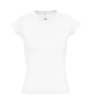 Fitted cut with side seams. Taped back neck. Rib v neck. Twin needle cap sleeves and hem. Fabric weight: 150 gsm. Material: 100% ringspun semi-combed cotton. Ladies size: S(8/10), M(10/12), L(12/14), XL(14/16), XXL(16/18).