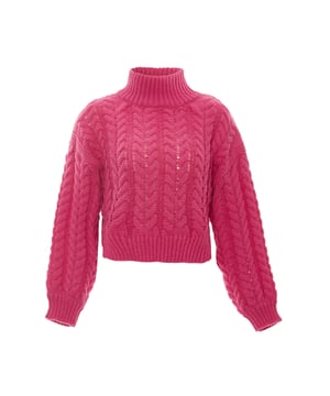 De frisse stijl van myMo kenmerkt zich vooral door een jonge, moderne nonchalance. Deze kabelgebreide trui is gebreid van een zacht garen, heeft een geribde opstaande kraag en is verkrijgbaar in vele kleuren.  Pullover trui