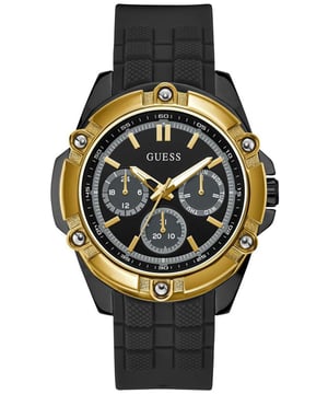 Dit Guess Heren horloge beschikt over een Quartz binnenwerk. De kast (46 mm mm) is vervaardigd uit RVS (Multi) en heeft een Mineraalglas. De band is Zwart Siliconen. Dit horloge uit de Guess Bolt reeks is een mooi en tijdloos geschenk. Verras jezelf of iemand anders met dit cadeau. Bovendien geniet u hierbij van 2 jaar garantie tegen alle fabricagefouten.