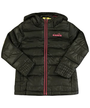 Diadora de manga larga con cremallera Negro Niños Chaqueta ligera con capucha 102 172225 80013