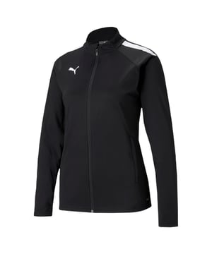 PRODUCT STORY Show 'em what you've got in style with the teamLIGA Training Football Jacket. Athletic PUMA Formstrip branding at the shoulders, high-performance dryCELL moisture wicking, a classic stand-up collar and secure zip pockets unite to make this the ultimate game-day go-to piece – while also doubling as a stylish off-pitch staple. Made with 100% recycled material to help reduce the environmental impact. FEATURES & BENEFITS Contains Recycled Material: Made with recycled fibers. One of PUMA's answers to reduce our environmental impact.dryCELL: PUMA's designation for moisture-wicking properties that help keep you dry and comfortable DETAILS Regular fitFull-zip closure with stand-up collarZip pocketsTwo-tone design with contrast-colour sleevesPUMA Cat Logo heat transfer at right chestPUMA Formstrip heat transfer at shoulders100% Recycled polyester