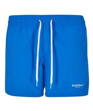 Bañador de hombre de la marca Ballin Est. 2013. Los bañadores de la marca Ballin Est. 2013 están confeccionados en poliéster y nailon, y tienen un corte regular. El nylon suave proporciona una gran comodidad.  Marca: Ballin Est. 2013Nombre del modelo: Small Logo Swim trunksCategoría: bañadores de hombreMateriales: poliéster, nylonColor: azul real.