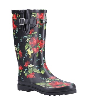 Ladies Blossom Wellington stands out from the crowd with its quirky design and matte finish, fully waterproof with gusset at the top for a comfortable fit