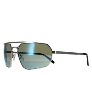 Serengeti Rectangle Mens Shiny Silver Saturn 555nm Blue Polarized Hinkley zonnebril is ontworpen met een slanke en sportieve esthetiek, ideaal voor zowel buitenactiviteiten als casual wear. Het montuur is gemaakt van lichtgewicht, handgemaakt roestvrij staal voor duurzaamheid en comfort. Deze zonnebril heeft veerscharnieren en verstelbare neuskussentjes voor een veilige, persoonlijke pasvorm. De lenzen bieden geavanceerde optische technologieën, waaronder fotochromische eigenschappen die zich aanpassen aan wisselende lichtomstandigheden, Spectral Control om kleur en contrast te verbeteren en polarisatie om schittering te elimineren. Ze bieden 100% UVA- en UVB-bescherming en zijn voorzien van antikras en antireflecterende coatings, die zorgen voor een uitstekende visuele helderheid en minder vermoeide ogen. Het full-wrap ontwerp draagt bij aan de functionele aantrekkingskracht door bescherming te bieden tegen wind en perifeer licht.