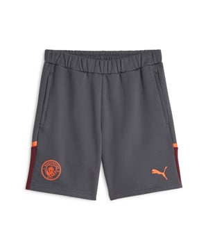 PRODUCT STORY: Rep City off the pitch just like the players do with these Man City Casuals shorts. Emblazoned with the crest of the team, make your allegiance to the team known.FEATURES &amp; BENEFITS: Recycled content: Made with 20% recycled material excluding trims and decorations as a step toward a better future; Cotton in PUMA products comes from farms with a focus on sustainable farming such as water efficiency and soil health protection. Learn more: PUMA.com/FOREVER BETTER. DETAILS: Regular fit; Elastic waistband; Official team crest.