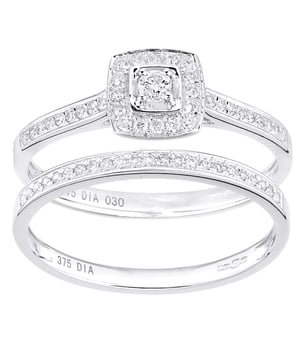 9K (375) White Gold: 1.635gr; # Diamond: 0.3ct