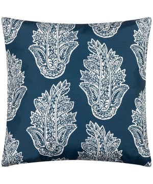 A splendidly designed outdoor cushion which is adorned with delicately printed flowers and fronds in a sublime paisley print, on a bold coloured background. The reverse boasts the same design but in inverted colours, so you have a choice of two styles to employ. All printed on durable UV and water resistant Polyester fabric, to create a stylish addition to your outdoor space for those long, hot sunny days in the garden.