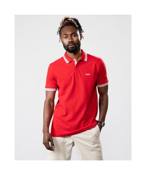 A signature polo shirt by BOSS Menswear, cut to a regular fit. Featuring contrast tipping and a logo at the left chest, this short-sleeved polo shirt is designed in cotton piqué and detailed with further BOSS branding at the undercollar.
Regular fitFlat-knit collarNumber of buttons: 3Short sleevesFlat-knit cuffsStandard length
100% Cotton
50469055
Model is 5"8 and wears size M