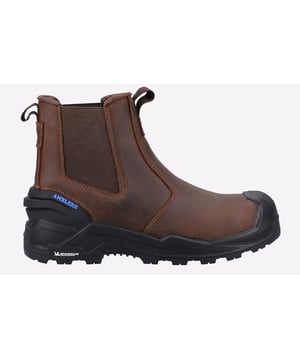 Der 982C Conway Dealer-Boot von Amblers Safety verfügt über ein wasserdichtes Obermaterial aus Leder sowie eine schützende Zehen- und Mittelsohle aus einem metallfreien Verbundmaterial.  
Leichter und robuster metallfreier Dealer-Sicherheitsschuh  
Wasserabweisendes Obermaterial aus Vollnarbenleder  
Interne wasserdichte Membran  
Eingespritzter PU-Zehenstoßschutz für zusätzliche Langlebigkeit, getestet nach dem neuen Abriebstandards (SC)  
Formgepresster TPU-Fersenschutz für verbesserte Fersenunterstützung und zusätzlichen Schutz mit funktionellem Fersenprofil  
Industrielle Gewebeschlaufen für einfaches Anziehen  
Bequeme, gepolsterte und herausnehmbare PU-Einlegesohle mit Fußgewölbeunterstützung  
Eingespritzte PU-Mittelsohle erhöht den Komfort und die Stoßabsorption  
Nicht abfärbende MICHELIN-Gummisohle  
Performance-Leiterrutschgriff auf der Sohle, getestet nach dem neuen Leiterrutschstandard (LG)  