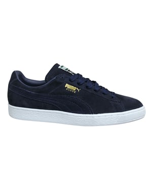 Puma Suede Classic + Navy Blue Leather Low Lace Up Mens Entrenadores 356568 52