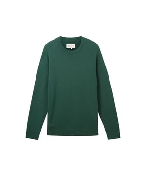 Je kunt veel outfits combineren met deze gebreide trui van Tom Tailor. Hij heeft een normale pasvorm en een ronde hals, waardoor hij goed aansluit. Hij heeft lange mouwen en manchetten aan de mouwen en zoom voor een goede pasvorm. Het is effen van kleur en heeft een structuurbreisel dat het een interessante look geeft. Hij is gemaakt van hoogwaardige materialen waardoor hij zeer comfortabel is om te dragen. Deze gebreide trui van Tom Tailor is een warme en stijlvolle metgezel voor frisse dagen.