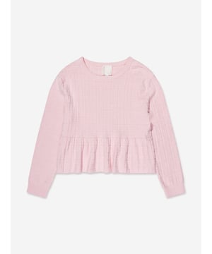 Givenchy incorporate sleek, enigmatic qualities into their French abstracts. This girls marshmallow pullover captures the French luxury label's sophisticated construction and flawless outlook. Made in a knitted design with a striking 4G jacquard pattern, long sleeves and a peplum hem. A timeless piece she will endlessly adore. Knitted Sweater 94% Viscose 5% Polyamide 1% Elastane 4G Jacquard Pattern Long Sleeves  Peplum Hem  Crew NeckGivenchy : Girls Height4Y: 40" / 102cm5Y: 42" / 108cm6Y: 44" / 114cm 8Y: 49" / 126cm 10Y: 54" / 138cm 12Y: 59" / 150cm 12+Y: 61" / 156cm
