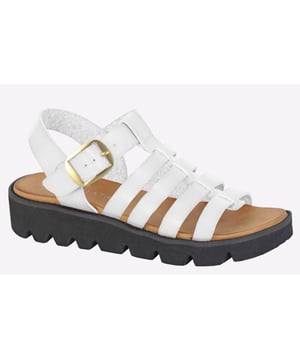 Elevate your summer style effortlessly with these chic Azia Wedge Sandals from Cipriata. Fashioned with lined straps in a T-Bar design, these sandals seamlessly blend style with comfort. The halter back and platform outsole add a touch of elegance to your look, making them perfect for both casual outings and evening affairs.
 Experience unparalleled comfort with the padded microfiber sock and durable EVA sole, ensuring stability and support for all-day wear. Whether you're strolling along the beach or dancing the night away, these sandals are a must-have addition to your summer wardrobe.
 - PU upper 
 - Secure buckle fastening 
 - PU lining 
 - Padded micro fibre sock 
 - Wedged Eva Sole