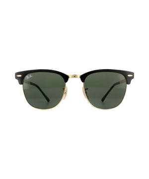 Ray-Ban Sunglasses Clubmaster Metal RB3716 187 Gold Top On Black Green is an updated version of the iconic clubmaster style with an all-metal frame for a modern contemporary finish with excellent durability also.