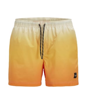 Met deze zwemshort ben je klaar voor elk avontuur in het water! De normale pasvorm en mid-rise taille zorgen voor een comfortabele pasvorm en volledige bewegingsvrijheid. De elastische tailleband met praktisch trekkoord kan perfect worden versteld zodat niets afzakt. Het meerkleurige kleurverloop maakt deze short tot een echte blikvanger en geeft je een coole, zomerse look. Een geweven label op de zijnaad benadrukt de hoogwaardige afwerking. Het lichtgewicht materiaal droogt snel, zodat je je ook buiten het water comfortabel voelt. Of je nu op het strand bent, in het zwembad of aan het spetteren - deze zwemshort is je perfecte metgezel! Een combinatie van stijl en functionaliteit, precies wat je nodig hebt!