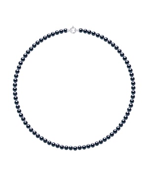 Halskette mit Süßwasser-Zuchtperlen Rondes 5-6 mm - Schwarze Farbe Tahitian Style Ringverschluss Weißgold 375 Länge 42 cm , 16,5 in- - Unser Schmuck wird in Frankreich hergestellt und wird in einer Geschenkbox mit einem Echtheitszertifikat und internationaler Garantie geliefert