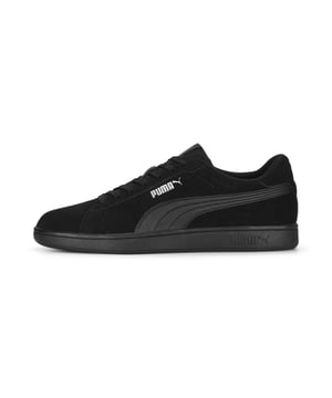 PRODUCT STORY: The tennis-inspired Smash is back and better than ever, featuring its classic silhouette, with long, clean lines, and an updated padded collar and sockliner. FEATURES & BENEFITS: LWG: The leather sourced in this product comes from environmentally responsible leather manufacturing and is audited and certified via the Leather Working Group protocol; SOFTFOAM+: Step-in comfort sockliner designed to provide soft cushioning thanks to its extra thick heel.DETAILS: Suede upper; Updated eyestay design; Stitched-through and padded collar; Lace closure for a snug fit; PUMA No. 1 Logo on tongue; PUMA No. 2 Logo on quarter; PUMA Formstrip on medial and lateral sides; PUMA Cat Logo on heel; Lining: Textile; Outsole: Rubber; Upper: Leather; Sockliner: Textile.