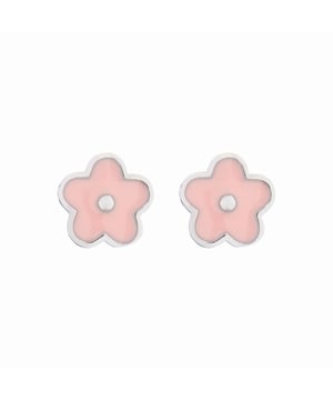 Pendientes Flor de Plata de Ley 925 acabado en rodio. Las joyas para niñas de Luxenter son perfectas para hacer regalos de comuniones joyas de diseño para niñas que buscan una joya especial para su día a día.