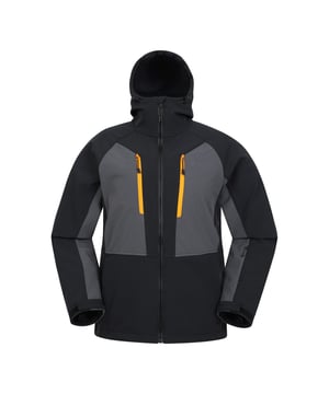 Außenmaterial: Elastan, Polyamid, Polyester. Futtermaterial: 100 % Polyester. Stoff: Softshell. Design: Kontrast. Ausschnitt: Mit Kapuze. Ärmeltyp: Langärmlig. Manschette: Druckknopfverschluss. Kapuzenmerkmale: Kordelzug, Aufnäher. Taschen: 2 Brusttaschen, Reißverschluss, 2 Seitentaschen. Verschluss: Durchgehender Reißverschluss, Druckknopf. XXS: 33 Zoll. XS: 35 Zoll. S: 37 Zoll. M: 40 Zoll. L: 43 Zoll. XL: 46 Zoll. XXL: 49 Zoll. 3XL: 53 Zoll. 4XL: 56 Zoll.