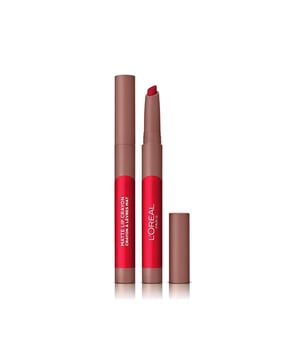 Meet the matte that never stops- New L'Oreal Paris Infallible Matte Lip Crayon for easy on-the-go matte colour with up to 6 hour wear. The ultra-skinny format creates the perfect pout use after use without sharpening. Whilst the slanted tip helps to follow the lips natural shape for mistake-proof application. Enriched with Jojoba Oil and Vitamin E for a comfortable lasting feel and saturated matte colour. From early morning coffee runs to an afternoon cupcake, this smudge proof formula won't let you down. Available in 14 shades from soft nudes to bright pinks and toffee brown shades and a caramel scented formula for irresistible application.