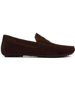 Zapatos Oliver Sweeney Springfield en marrón para hombres, fabricados en ante y con suela de goma. Con características de: forro de cuero, plantilla de cuero acolchada, marca en relieve y suela de conducción.