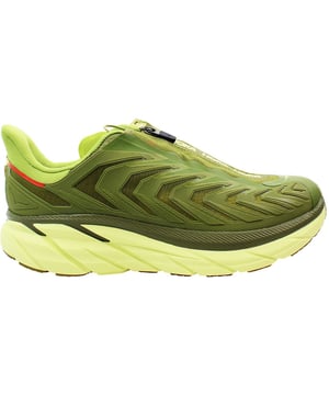 Hoka Project Clifton Men's Trainers, the epitome of innovation and performance in footwear. Crafted with meticulous attention to detail, these trainers are designed to elevate your running experience to new heights. Here's a comprehensive description highlighting their key features:

 Responsive Cushioning:  The Clifton trainers are renowned for their plush cushioning, providing a responsive and comfortable ride with every stride. Utilizing Hoka's signature midsole technology, these trainers offer superior shock absorption to reduce impact on your joints, allowing for longer, more comfortable runs.

 Lightweight Construction:  Engineered with lightweight materials, these trainers offer a feather-light feel without compromising on durability. The breathable mesh upper enhances airflow, keeping your feet cool and comfortable even during intense workouts.

 Meta-Rocker Geometry:  Featuring Hoka's Meta-Rocker geometry, these trainers promote a smooth transition from heel to toe, encouraging a natural gait cycle and enhancing propulsion. This innovative design ensures a more efficient and effortless running experience.

 Supportive Fit:  The Clifton trainers boast a supportive fit that hugs your foot securely, providing stability and minimizing the risk of injury. The padded collar and tongue offer additional comfort and support, while the traditional lace-up closure allows for a customizable fit.

 Multi-Sport Performance:  While ideal for running, the versatility of these trainers extends to various activities, including gym workouts, cross-training, and everyday wear. Their adaptive design makes them a versatile addition to any athlete's wardrobe.