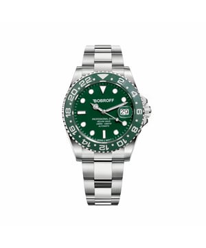 Bobroff BF0005 - Reloj para unisexo automático acero inoxidable• material: acero inoxidable• cristal: saphir• pulsera: acero inoxidable• correa: plata verde• resistencia al agua: 1000 m (100 ATM)• tamaño de la caja: 41 mm