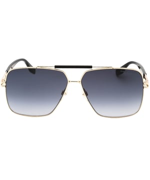 Marc Jacobs Gold Sunglasses, Lens Width = 62mm, Nose Bridge Width = 12mm, Arm Length = 145mm, Sunglasses, Sunglasses Case, Cleaning Cloth and Care Instructions all Included, 100% Protection Against UVA &amp; UVB Sunlight and Conform to British Standard EN 1836:2005, Gold Sunglasses